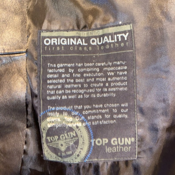 1980’s Top Gun Vintage Leather Jacket - Picture 3 of 6